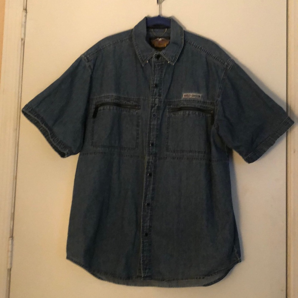 Signature Harley Davidson Denim Shirt Sz L